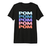 Funny Modern Repeated Text Design Pom British Australia Camiseta Premium