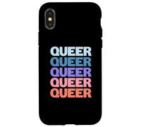 Funny Modern Repeated Text Design Queer Carcasa para iPhone X/XS