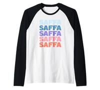 Funny Modern Repeated Text Design Saffa South African Camiseta Manga Raglan