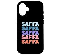 Funny Modern Repeated Text Design Saffa South African Carcasa para iPhone 16