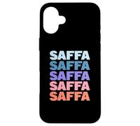Funny Modern Repeated Text Design Saffa South African Carcasa para iPhone 16 Plus
