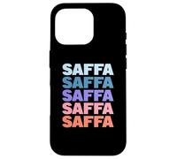 Funny Modern Repeated Text Design Saffa South African Carcasa para iPhone 16 Pro