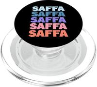 Funny Modern Repeated Text Design Saffa South African PopSockets PopGrip para MagSafe