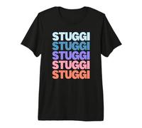 Funny Modern Repeated Text Design Stuggi Stuttgart Germany Camiseta Premium