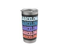Funny Modern Repetitive Text Design Barcelona Spain Vaso térmico de acero inoxidable de doble pared