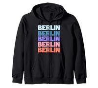 Funny Modern Repetitive Text Design Berlin Germany Sudadera con Capucha