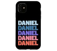 Funny Modern Repetitive Text Design First Name Daniel Carcasa para iPhone 11