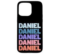Funny Modern Repetitive Text Design First Name Daniel Carcasa para iPhone 15 Pro MAX