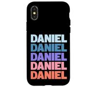 Funny Modern Repetitive Text Design First Name Daniel Carcasa para iPhone X/XS