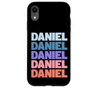 Funny Modern Repetitive Text Design First Name Daniel Carcasa para iPhone XR