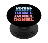 Funny Modern Repetitive Text Design First Name Daniel PopSockets PopGrip Adhesivo