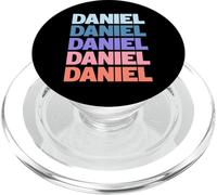 Funny Modern Repetitive Text Design First Name Daniel PopSockets PopGrip para MagSafe