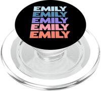 Funny Modern Repetitive Text Design First Name Emily PopSockets PopGrip para MagSafe