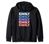 Funny Modern Repetitive Text Design First Name Emily Sudadera con Capucha
