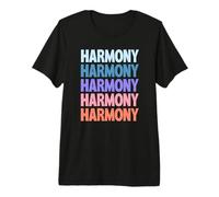 Funny Modern Repetitive Text Design First Name Harmony Camiseta Premium