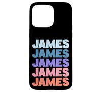 Funny Modern Repetitive Text Design First Name James Carcasa para iPhone 15 Pro Max