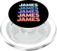 Funny Modern Repetitive Text Design First Name James PopSockets PopGrip para MagSafe