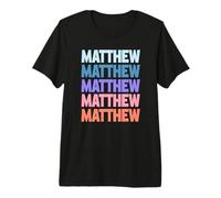 Funny Modern Repetitive Text Design First Name Matthew Camiseta Premium