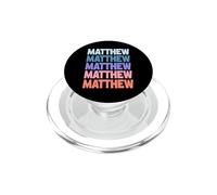 Funny Modern Repetitive Text Design First Name Matthew PopSockets PopGrip para MagSafe