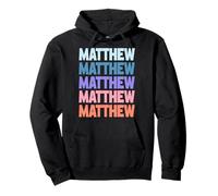 Funny Modern Repetitive Text Design First Name Matthew Sudadera con Capucha