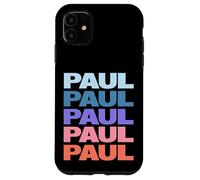 Funny Modern Repetitive Text Design First Name Paul Carcasa para iPhone 11