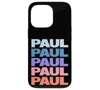 Funny Modern Repetitive Text Design First Name Paul Carcasa para iPhone 13 Pro