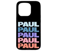 Funny Modern Repetitive Text Design First Name Paul Carcasa para iPhone 15 Pro