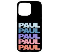 Funny Modern Repetitive Text Design First Name Paul Carcasa para iPhone 15 Pro Max