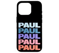 Funny Modern Repetitive Text Design First Name Paul Carcasa para iPhone 16 Pro