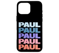 Funny Modern Repetitive Text Design First Name Paul Carcasa para iPhone 16 Pro Max