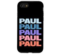 Funny Modern Repetitive Text Design First Name Paul Carcasa para iPhone SE (2020) / 7 / 8