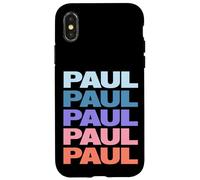 Funny Modern Repetitive Text Design First Name Paul Carcasa para iPhone X/XS