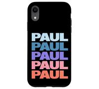 Funny Modern Repetitive Text Design First Name Paul Carcasa para iPhone XR