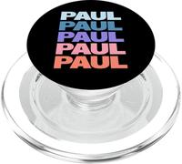 Funny Modern Repetitive Text Design First Name Paul PopSockets PopGrip para MagSafe