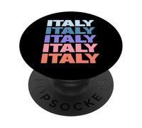Funny Modern Repetitive Text Design Italy Europe PopSockets PopGrip Adhesivo