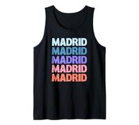 Funny Modern Repetitive Text Design Madrid Spain Camiseta sin Mangas