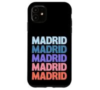 Funny Modern Repetitive Text Design Madrid Spain Carcasa para iPhone 11
