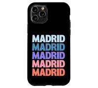 Funny Modern Repetitive Text Design Madrid Spain Carcasa para iPhone 11 Pro