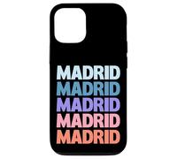 Funny Modern Repetitive Text Design Madrid Spain Carcasa para iPhone 12/12 Pro