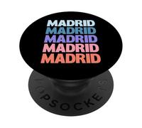 Funny Modern Repetitive Text Design Madrid Spain PopSockets PopGrip Adhesivo
