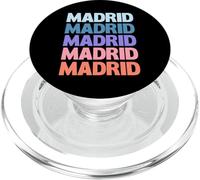 Funny Modern Repetitive Text Design Madrid Spain PopSockets PopGrip para MagSafe