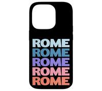 Funny Modern Repetitive Text Design Rome Italy Carcasa para iPhone 14 Pro