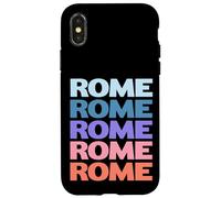 Funny Modern Repetitive Text Design Rome Italy Carcasa para iPhone X/XS