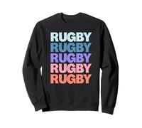 Funny Modern Repetitive Text Design Rugby Player Fan Sudadera