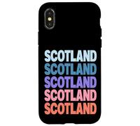 Funny Modern Repetitive Text Design Scotland Edinburgh Carcasa para iPhone X/XS