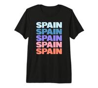 Funny Modern Repetitive Text Design Spain Spaniard Europe Camiseta Premium