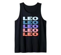 Funny Modern Repetitive Text Design Zodiac Leo Camiseta sin Mangas
