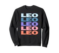 Funny Modern Repetitive Text Design Zodiac Leo Sudadera