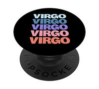 Funny Modern Repetitive Text Design Zodiac Virgo PopSockets PopGrip Adhesivo