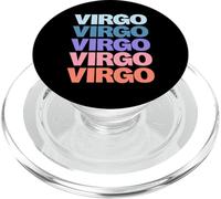 Funny Modern Repetitive Text Design Zodiac Virgo PopSockets PopGrip para MagSafe